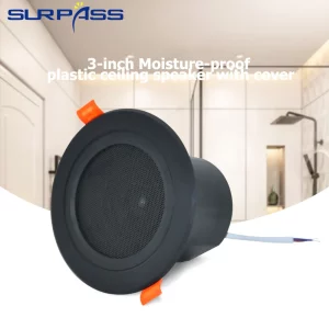 Haut-parleur plafond 3 pouces 10W résistant humidité design moderne salle bain cuisine audio domestique intégré discrétion haute qualité