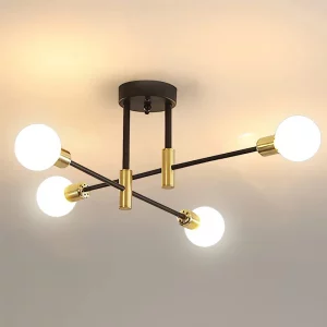 Plafonnier LED métal design industriel moderne rétro chambre salon éclairage chaleureux économique élégant Plafonnier LED métal design industriel moderne rétro chambre salon éclairage chaleureux économique élégant