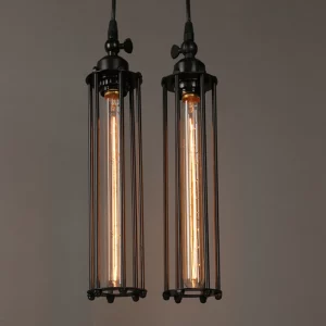 Lampe suspendue industrielle rétro design vintage Edison métal noir verre éclairage intérieur décoration loft salon chambre style nordique chic épuré