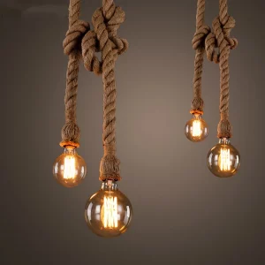 Suspension en corde nordique rétro Loft luminaires de cuisine lampe suspendue pour salon maison éclairage industriel décor luminaire Suspension en corde nordique rétro Loft luminaires de cuisine lampe suspendue pour salon maison éclairage industriel décor luminaire