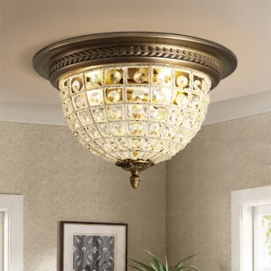 Plafonnier en bronze vintage design classique en cristal luminaire E14 chambre salon couloir cuisine lumière élégante luxe installation autonome Plafonnier en bronze vintage design classique en cristal luminaire E14 chambre salon couloir cuisine lumière élégante luxe installation autonome