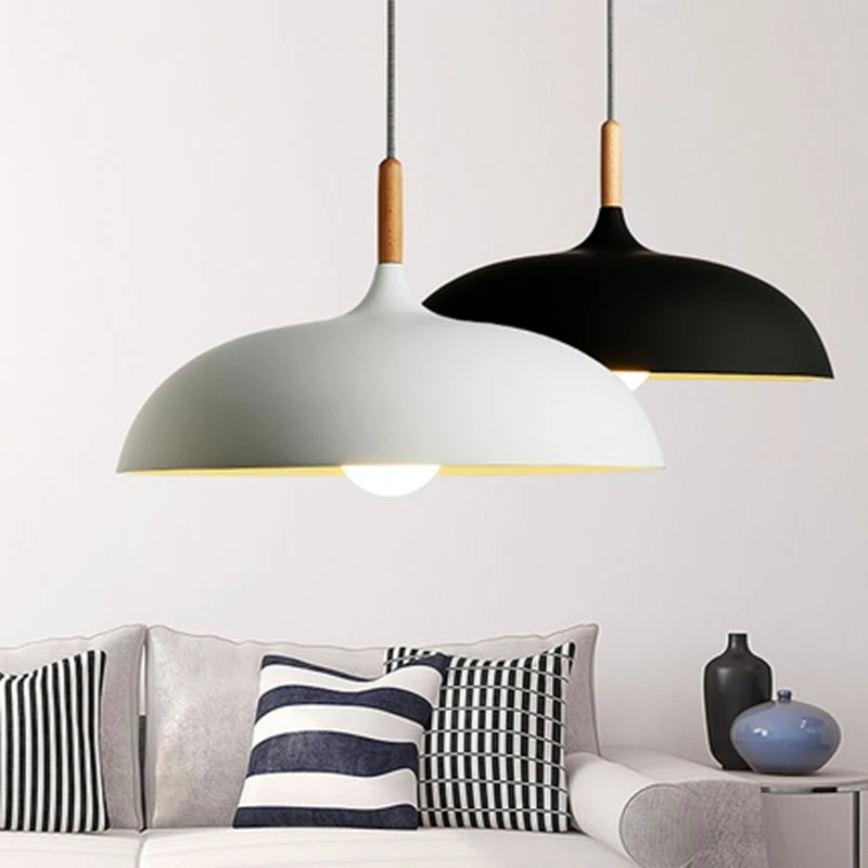 Suspension bois naturel design scandinave nordique moderne LED éclairage chaleureux salon salle à manger chambre économie d’énergie élégant