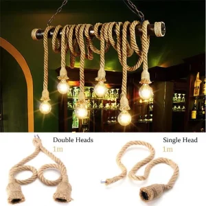 Suspension luminaire corde chanvre design industriel vintage rustique salle séjour cuisine éclairage chaleureux économique personnalisable Suspension luminaire corde chanvre design industriel vintage rustique salle séjour cuisine éclairage chaleureux économique personnalisable