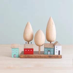 Décoration bois vintage village miniature forêt architecture intérieur étagère table bureau chambre enfant naturelle chaleureuse Décoration bois vintage village miniature forêt architecture intérieur étagère table bureau chambre enfant naturelle chaleureuse