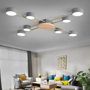 Plafonnier LED bois naturel design scandinave nordique moderne chambre salon éclairage chaleureux économique élégant