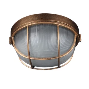 Plafonnier extérieur vintage verre métal bronze design industriel Cage protection lumière rétro éclairage terrasse jardin chambre cuisine salle à manger élégant durable