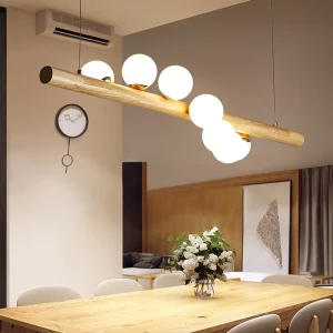 Suspension LED bois naturel design scandinave nordique moderne salle à manger cuisine éclairage chaleureux économique élégant Suspension LED bois naturel design scandinave nordique moderne salle à manger cuisine éclairage chaleureux économique élégant