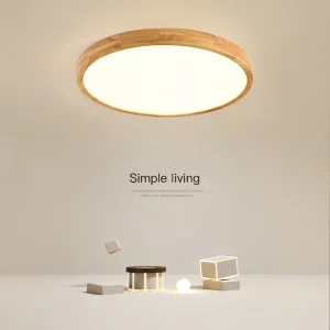 Plafonnier LED bois naturel design scandinave nordique moderne chambre salon éclairage chaleureux économique élégant Plafonnier LED bois naturel design scandinave nordique moderne chambre salon éclairage chaleureux économique élégant