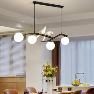 Suspension métal verre oiseaux design moderne artistique éclairage salle à manger salon luminaire original style scandinave Suspension métal verre oiseaux design moderne artistique éclairage salle à manger salon luminaire original style scandinave