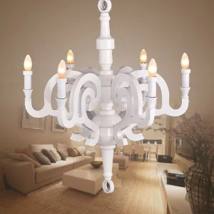 Plafonnier LED en métal blanc design classique moderne lustre chandelier salle à manger salon éclairage chaleureux lumière décorative