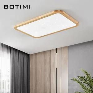 Plafonnier bois style japonais moderne luminaire étoile LED éclairage intérieur salon chambre bureau design nordique scandinave élégant économique Plafonnier bois style japonais moderne luminaire étoile LED éclairage intérieur salon chambre bureau design nordique scandinave élégant économique