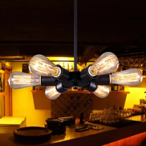 Suspension industrielle métal Edison ampoules design vintage bar salon éclairage chaleureux économique élégant Suspension industrielle métal Edison ampoules design vintage bar salon éclairage chaleureux économique élégant
