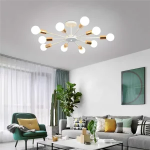 Plafonnier moderne métal doré design industriel étoilé éclairage uniforme salon bureau salle à manger contemporain élégant luminaire suspendu Plafonnier moderne métal doré design industriel étoilé éclairage uniforme salon bureau salle à manger contemporain élégant luminaire suspendu