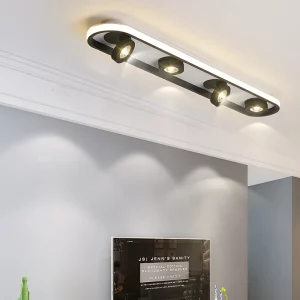 Plafonnier LED moderne design minimaliste métal noir et blanc éclairage ambiant rotatif salon chambre bureau lumière fonctionnelle et élégante