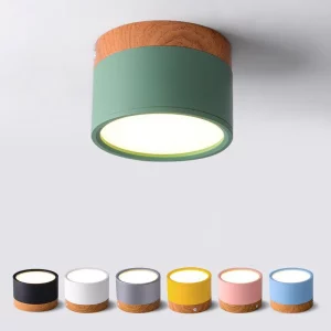 Plafonnier LED bois naturel design scandinave nordique moderne lumière chaleureuse économique élégant salon chambre