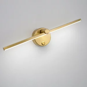 Applique murale moderne métal doré design épuré éclairage intérieur salon chambre hall élégance lumière chaleureuse intégrée