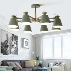 Plafonnier design scandinave bois naturel abat-jour métal lumière chaleureuse salon chambre moderne épuré élégance nordique