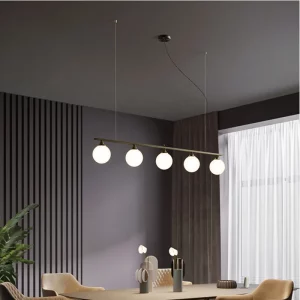 Suspension en métal et verre opale design moderne minimaliste éclairage chaleureux salon salle à manger LED économies d’énergie élégant Suspension en métal et verre opale design moderne minimaliste éclairage chaleureux salon salle à manger LED économies d’énergie élégant