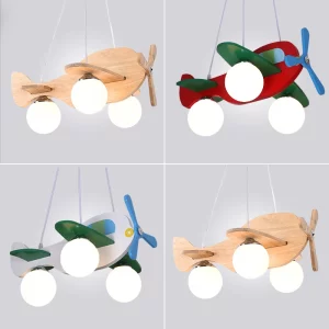 Plafonnier bois design nordique avion suspensions éclairage chambre enfant salle jeux luminaire déco moderne écoénergétique LED Plafonnier bois design nordique avion suspensions éclairage chambre enfant salle jeux luminaire déco moderne écoénergétique LED
