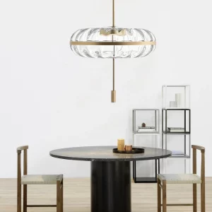 Suspension verre nordique design post-moderne  style loft  éclairage moderne  verre transparent  doré  salon  chambre  cuisine  équilibre esthétique