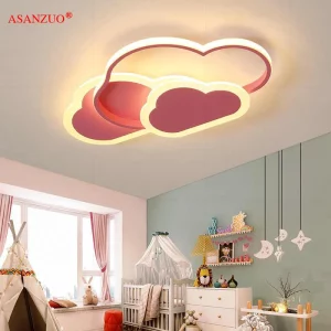 Plafonnier LED ASANZUO Design Moderne Nuage Rose Blanc Chambre Enfant Étude Éclairage Doux Ambiance Réconfortante Économique Élégant