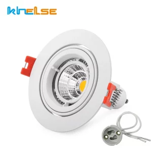 Plafonnier LED encastré rond métal argenté design moderne éclairage intérieur salle à manger cuisine bureau économique haute performance certification ROHS