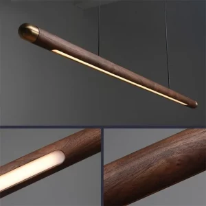 Suspension bois design moderne lumière intégrée style nordique éclairage intérieur salon cuisine chambre éclairage chaleureux élégant
