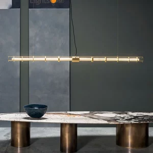 Suspension verre long design nordique minimaliste moderne luminaire décoratif salle à manger bar comptoir bureau éclairage contemporain élégant