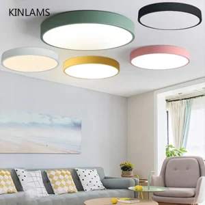 Plafonnier LED moderne design scandinave minimaliste en métal pour salon chambre cuisine éclairage uniforme certification ROHS CCC CE Plafonnier LED moderne design scandinave minimaliste en métal pour salon chambre cuisine éclairage uniforme certification ROHS CCC CE