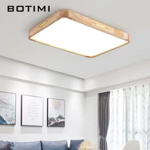 Plafonnier LED en bois naturel design nordique scandinave moderne éclairage chaleureux économique élégant