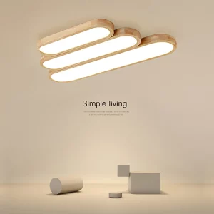 Plafonnier bois naturel design moderne acrylique lumière diffuse éclairage salon chambre bureau LED économie d’énergie Plafonnier bois naturel design moderne acrylique lumière diffuse éclairage salon chambre bureau LED économie d’énergie