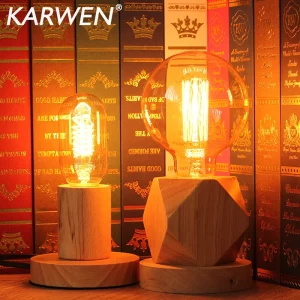 Plafonnier bois Edison rétro design scandinave nordique éclairage intérieur chaleureux économique élégant Plafonnier bois Edison rétro design scandinave nordique éclairage intérieur chaleureux économique élégant