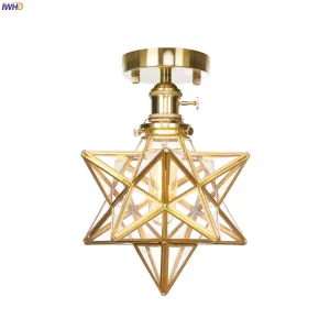 Plafonnier Vintage en Cuivre et Verre Design Nordique Étoile Polyédrique Éclairage Chaleureux Salon Chambre Décoration Élégante Plafonnier Vintage en Cuivre et Verre Design Nordique Étoile Polyédrique Éclairage Chaleureux Salon Chambre Décoration Élégante