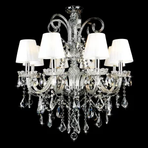 Lustre en cristal style européen luxe baroque salon salle à manger éclairage élégant ambiance scintillante design classique sophistication