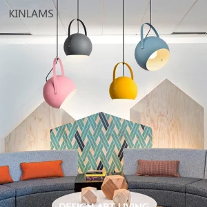 Suspension LED métal coloré design moderne ludique salon chambre éclairage doux économique élégant