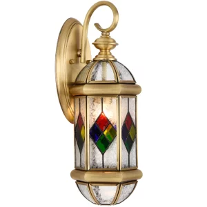 Applique Murale Extérieure Verre Coloré Design Tiffany Laiton Éclairage Multicolore Économique Élégant