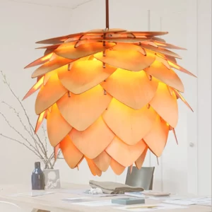 Suspension en bois naturel design nordique éclairage chaleureux salon cuisine moderne Suspension en bois naturel design nordique éclairage chaleureux salon cuisine moderne