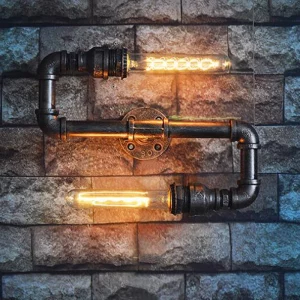 Appliques murales rétro vintage style industriel tuyauterie métal gris foncé/éclairage chaleureux lumière LED filament salle séjour loft bar restaurant Appliques murales rétro vintage style industriel tuyauterie métal gris foncé/éclairage chaleureux lumière LED filament salle séjour loft bar restaurant