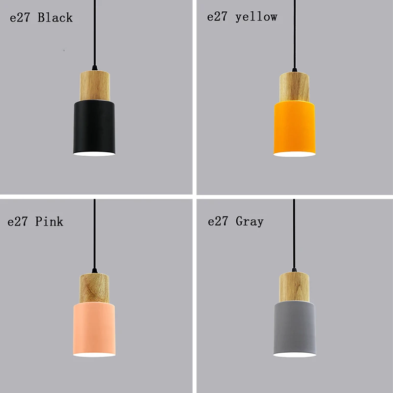 Suspension lumineuse bois et métal design scandinave moderne éclairage intérieur chaleureux salon chambre cuisine bureau café E27