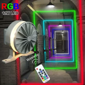 Projecteur mural LED RGB sans fil design moderne industriel pour couloir salle de spectacle éclairage coloré Bluetooth télécommande
