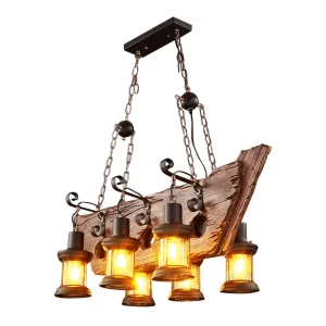 Lampes suspendues en bois Vintage LOFT lustre Luminaire Suspension rétro en bois LED lampe suspendue pour Bar Restaurant ferme Lampes suspendues en bois Vintage LOFT lustre Luminaire Suspension rétro en bois LED lampe suspendue pour Bar Restaurant ferme
