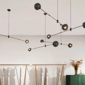 Plafonnier suspendu LED design moderne industriel  luminaire décoratif en métal  éclairage chaleureux pour salon  chambre  cuisine ou bureau  style scandinave nordique élégant