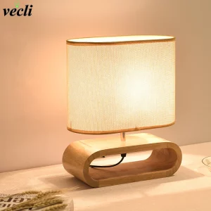 Lampe de table bois naturel design scandinave moderne chambre salon éclairage chaleureux économique élégant