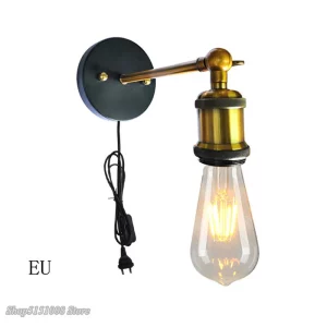 Applique murale vintage industrielle métal laiton E27 LED 110V-240V salon chambre lumière rétro élégante certification CCC/CE Applique murale vintage industrielle métal laiton E27 LED 110V-240V salon chambre lumière rétro élégante certification CCC/CE
