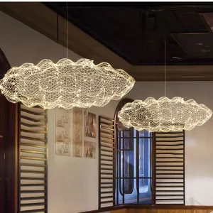 Suspension métal design moderne artistique éclairage nuageux salon restaurant hôtel lumière chaleureuse économique élégant Suspension métal design moderne artistique éclairage nuageux salon restaurant hôtel lumière chaleureuse économique élégant
