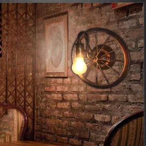 Applique Murale Rétro Vintage Forme Roue Style Industriel Éclairage Chaleureux Économique Design Créatif Élégant Restaurant Bar Chambre Applique Murale Rétro Vintage Forme Roue Style Industriel Éclairage Chaleureux Économique Design Créatif Élégant Restaurant Bar Chambre