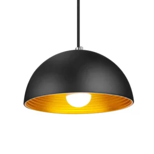 Suspension en métal noir et doré design industriel moderne luminaire suspendu idéal pour salle à manger cuisine ou salon éclairage chaleureux décoratif installation facile Suspension en métal noir et doré design industriel moderne luminaire suspendu idéal pour salle à manger cuisine ou salon éclairage chaleureux décoratif installation facile