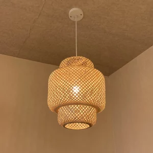 Suspension en bambou design scandinave nordique moderne éclairage chaleureux salon chambre restaurant lumière naturelle déco élégante
