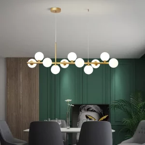 Suspension LED moderne design nordique en métal et verre luminaire élégant pour salon salle à manger ou cuisine éclairage chaleureux et économique Suspension LED moderne design nordique en métal et verre luminaire élégant pour salon salle à manger ou cuisine éclairage chaleureux et économique