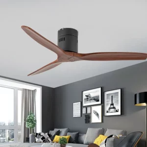 Ventilateur de plafond en bois massif design moderne minimaliste avec télécommande chambre salon ventilation efficace certification CE Ventilateur de plafond en bois massif design moderne minimaliste avec télécommande chambre salon ventilation efficace certification CE